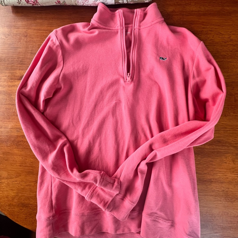 Vineyard Vines Coral Quarter-Zip Pullover​